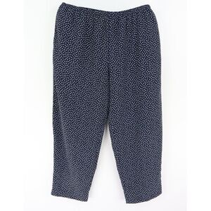 Kathie Lee Pants Womens WAIST SIZE: 38 Dark Blue Geometric Elastic Waist Pockets